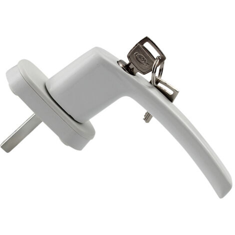 2pcs poignées de fenêtre verrouillables ceinture de sécurité pour enfant poignées de fenêtre à clé pour fenêtres et portes avec 4 clés - blanc
