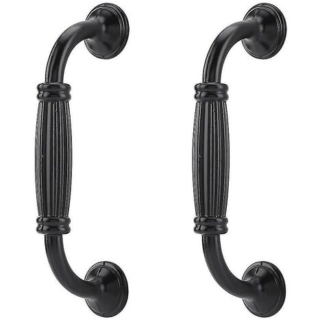 2pcs poignées de porte de garde-robe vintage minimalistes noires poignées électrophorétiques 128 trous-BDD