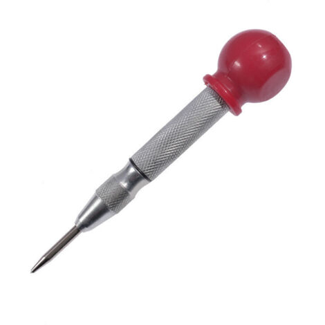 2PCS Pointeau Central Automatique 13cm Acier Pointeau Automatique Impact Réglable Center Punch Automatique，argent， Noir