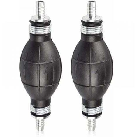 2PCS Pompe à Main Essence en Caoutchouc 8mm - Poire d'Amorçage Carburant pour Voitures, Motos et Bateaux (Noir) - Pompe Manuelle de Transfert