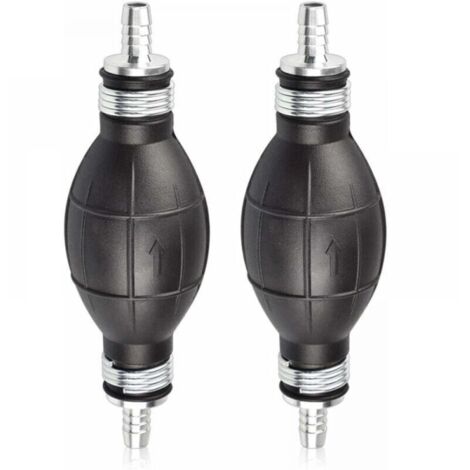 2PCS Pompe à Main Essence en Caoutchouc 8mm - Poire d'Amorçage Carburant pour Voitures. Motos et Bateaux (Noir) - Pompe Manuelle de Transfert