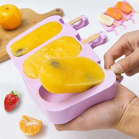 1pc Plastic Ice Pop Mold, Modern Orange Multi-grid Popsicle Maker