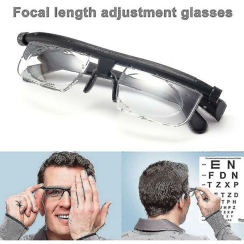 2pcs Portable Adjustable Strength Lens Glasses Variable Focus Distance Vision Zoom