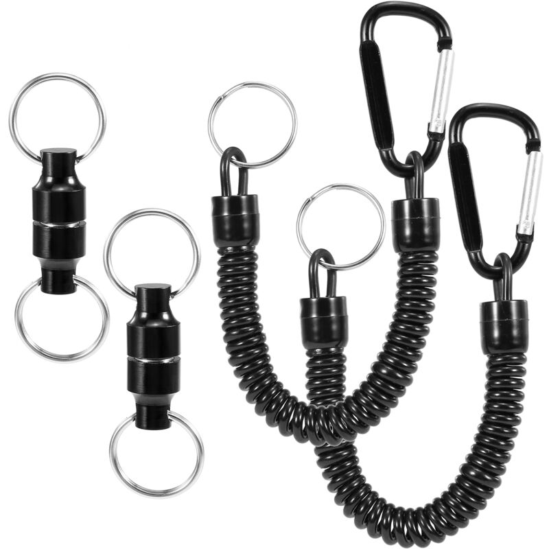 2pcs Porte filet magnétique pour la pêche à la mouche avec mousqueton à corde