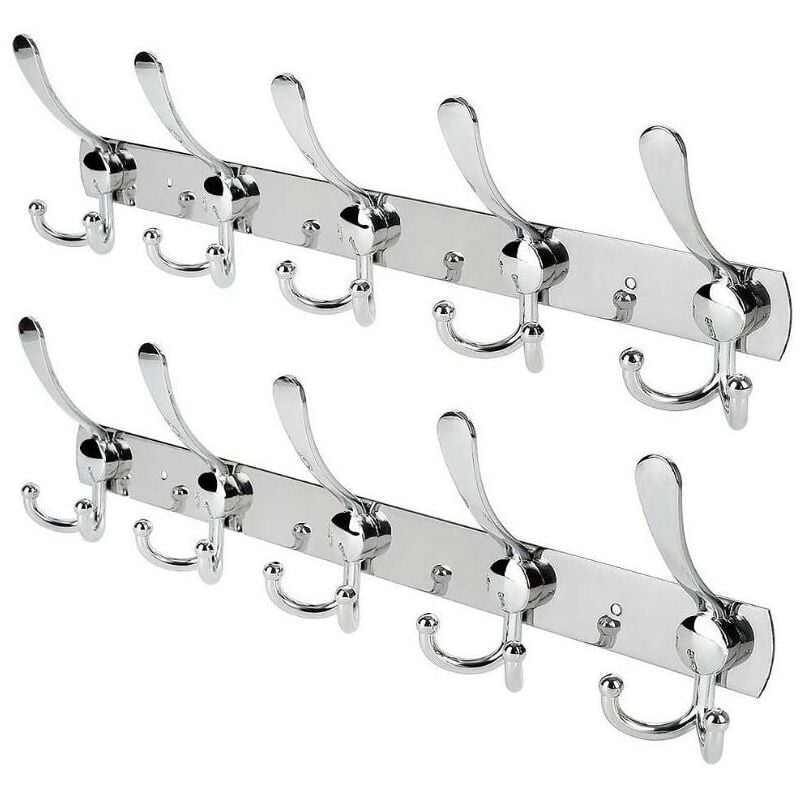 Fei Yu - 2PCS Porte Manteau Mural en Acier Inoxydable, Patères Porte Manteaux Crochet Mural pour Serviettes Chapeau Argent, Ensoleillé