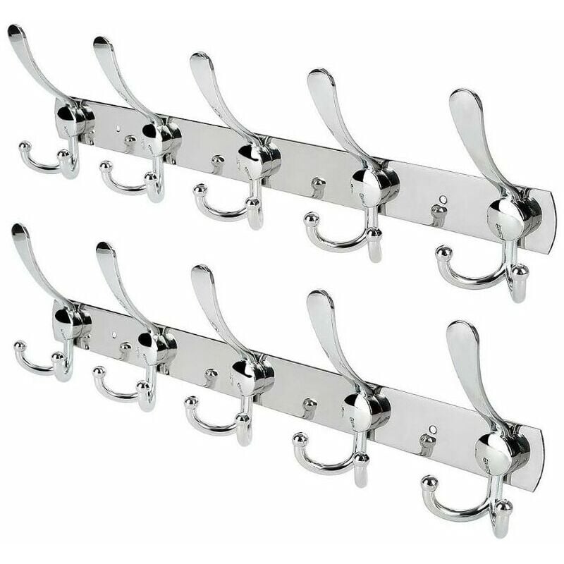 Ensoleille - 2PCS Porte Manteau Mural en Acier Inoxydable, Patères Porte Manteaux Crochet Mural pour Serviettes Chapeau Argent, Ensoleillé