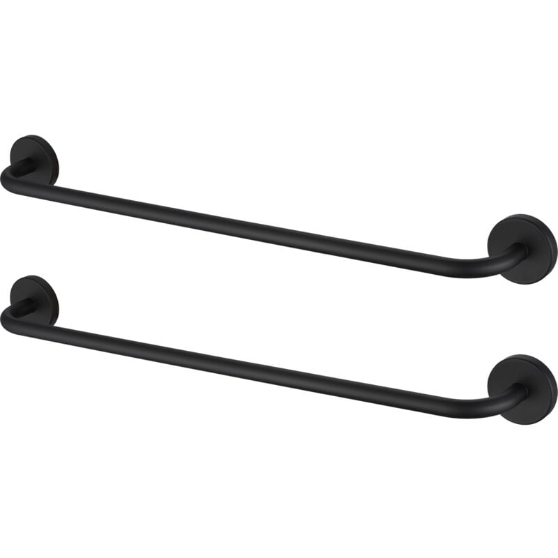 2PCS Porte-serviettes Mural de 60CM - Sans Perçage - En acier inoxydable Noir mat, pour Salle de bain
