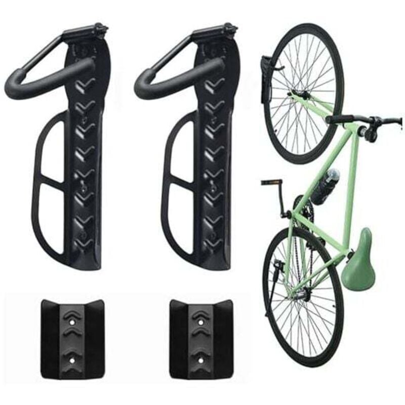 Gabrielle - 2Pcs Porte-Vélo Pour Garage Avec Plateau à Pneus,Support Mural Pour Vélo,Crochet Vertical Pour Vélo D'intérieur