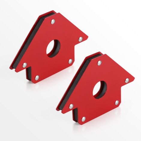 2pcs Positionneur de Soudage Magnétique Force de Traction 35KG, Angles Aimantés 45°, 90°, 135°, Équerre Aimanté pour Soudure Rouge, Arrow Welding Magnet