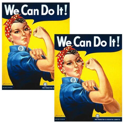 2Pcs Poster Sticker Women Rights Poster Wall Art Home Decor Room Decoration