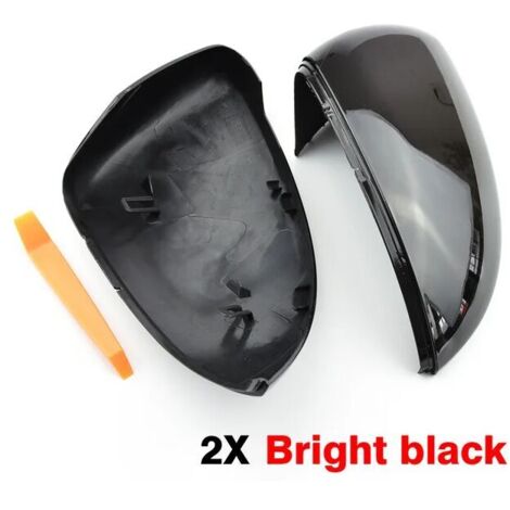 2pcs pour Vw Golf 7 Mk7 7.5 Gtd Gti Touran L E-golf Couvertures de rétroviseur latéral Noir brillant Couverture de rétroviseur 12-20, ABS Cache rétroviseur Noir brillant
