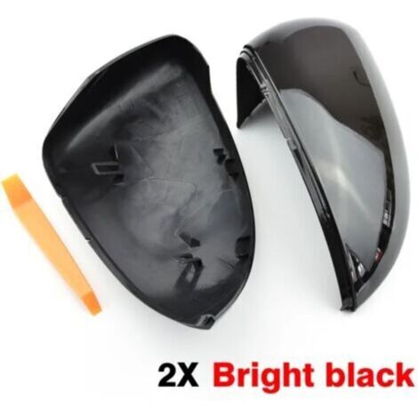 2pcs pour Vw Golf 7 Mk7 7.5 Gtd Gti Touran L E-golf Couvertures de rétroviseur latéral Noir brillant Couverture de rétroviseur 12-20, ABS Cache rétroviseur Noir brillant