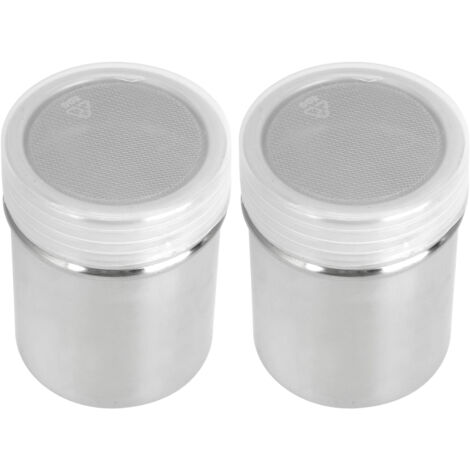 2Pcs Powder Dredger 304 Stainless Steel Coffee Sugar Pepper Seasoning Shaker Kitchen Utensils