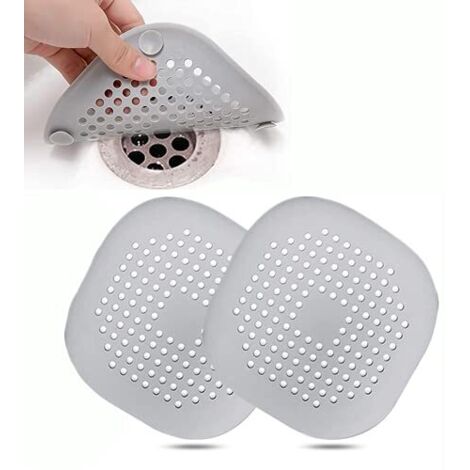 2Pcs Protection de Drain de Silicone, Filtre Evier de Cuisine avec Ventouse, Filtre de Couverture de Drain de Baignoire, Filtre D'éVier de Cuisine Et Salle de Bain.