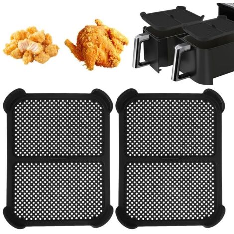2pcs Protections Anti-éclaboussures pour Ninja Foodi Max Dual Zone AF400EU / AF451EU / DZ401, Silicone Air Fryer Accessoires