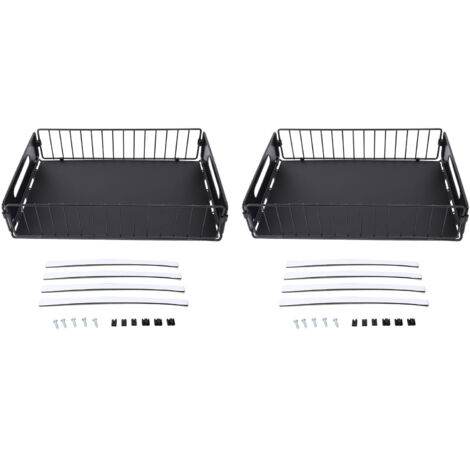 2PCS Pull Out Cabinet Organizer Metal Flexible Multifunctional Pull Out Spice Rack for Under Sink Kithen Short