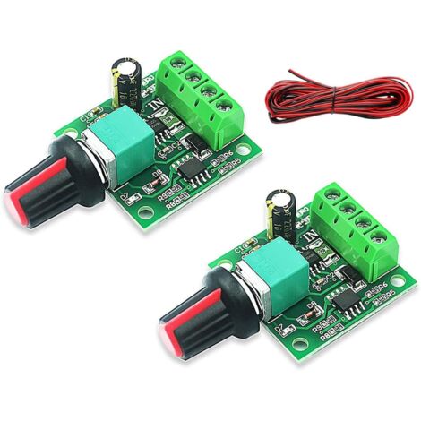 2pcs PWM Controlador de Velocidad del Motor, Bajo Voltaje DC 1.8V-12V Interruptor de Controlador Ajustable,potenciometro 12v, con Perilla de Control Velocidad