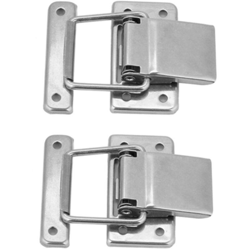 2pcs Quincaillerie en Acier Inoxydable Coffret de Cabinet Loaded Spring Latch Catch Toggle Hasp