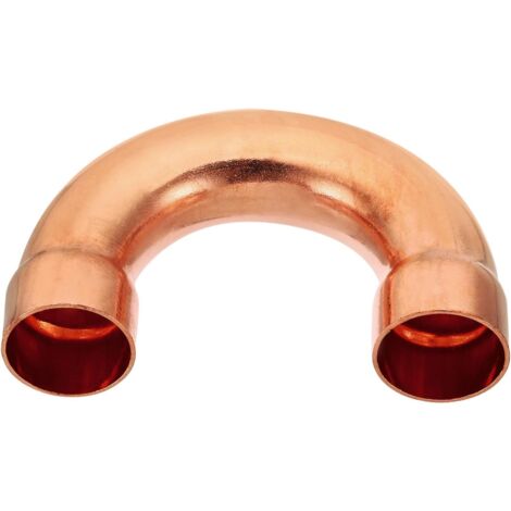 2pcs Raccord Coudé Cuivre pour Tuyaux Gaz, 22mm Tuyau d'Arrosage Durite Essence, Raccords Tuyauterie à Pression HVAC Climatisation Plomberie, Épaisseur 1mm - U Forme 1 Inch