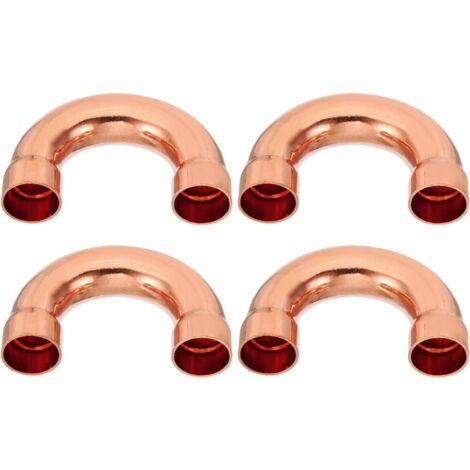 2pcs Raccord Coudé Cuivre pour Tuyaux Gaz, 22mm Tuyau d'Arrosage Durite Essence, Raccords Tuyauterie à Pression HVAC Climatisation Plomberie, Épaisseur 1mm - U Forme 3/4 Inch