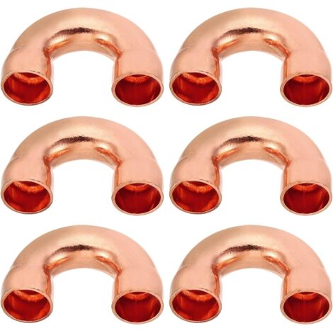 2pcs Raccord Coudé Cuivre pour Tuyaux Gaz, 22mm Tuyau d'Arrosage Durite Essence, Raccords Tuyauterie à Pression HVAC Climatisation Plomberie, Épaisseur 1mm - U Forme 3/8 Inch