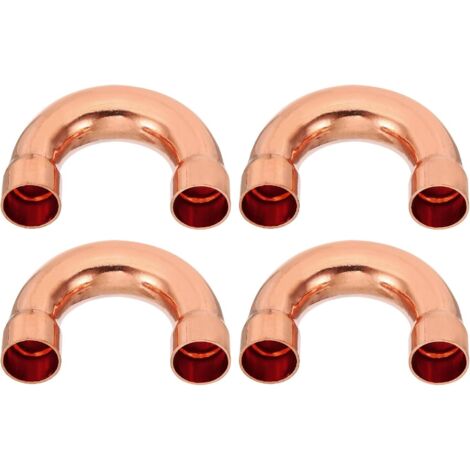 2pcs Raccord Coudé Cuivre pour Tuyaux Gaz, 22mm Tuyau d'Arrosage Durite Essence, Raccords Tuyauterie à Pression HVAC Climatisation Plomberie, Épaisseur 1mm - U Forme 5/8 Inch