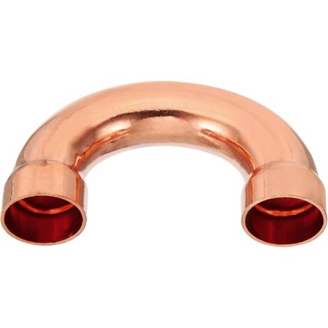2pcs Raccord Coudé Cuivre pour Tuyaux Gaz, 22mm Tuyau d'Arrosage Durite Essence, Raccords Tuyauterie à Pression HVAC Climatisation Plomberie, Épaisseur 1mm - U Forme 7/8 Inch