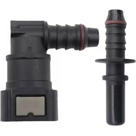 2pcs Raccord durite Essence, Connecteur de Tuyau de Carburant Coude Femelle,9.89 Tuyau de Ligne de Carburant Raccord Rapide id8 Raccord Rapide Traversant Raccord de Voiture