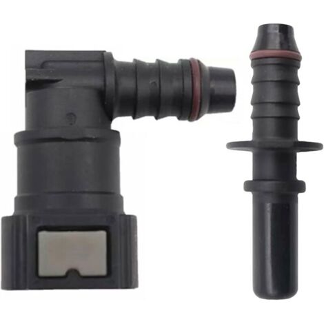 2pcs Raccord durite Essence, Connecteur de Tuyau de Carburant Coude Femelle,9.89 Tuyau de Ligne de Carburant Raccord Rapide id8 Raccord Rapide Traversant Raccord de Voiture