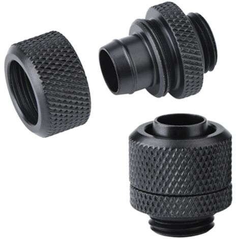 2PCS Raccord Flexible Fileté G1/4 Laiton pour Refroidissement PC Eau, Noir, Installation Rapide