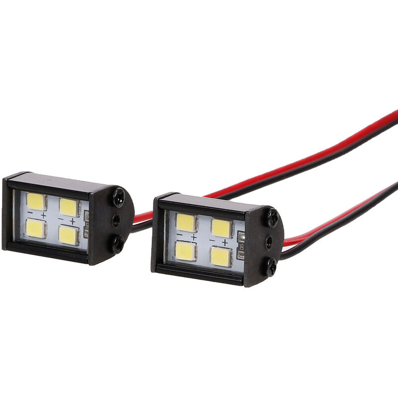 

Happyshopping - 2pcs RC LED Luces Faros delanteros Lampara de techo Luz 8LEDs Luz para 1/10 Traxxas TRX-4 Trx-6 D90 HSP Redcat RC 4WD Tamiya Axial