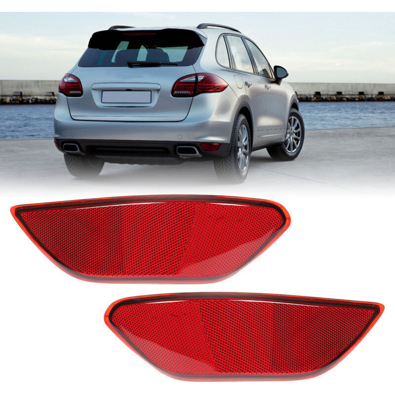 2pcs Red Rear Bumper Reflector Lights for Cayenne 2011-2014 Replacement 95863110500,de