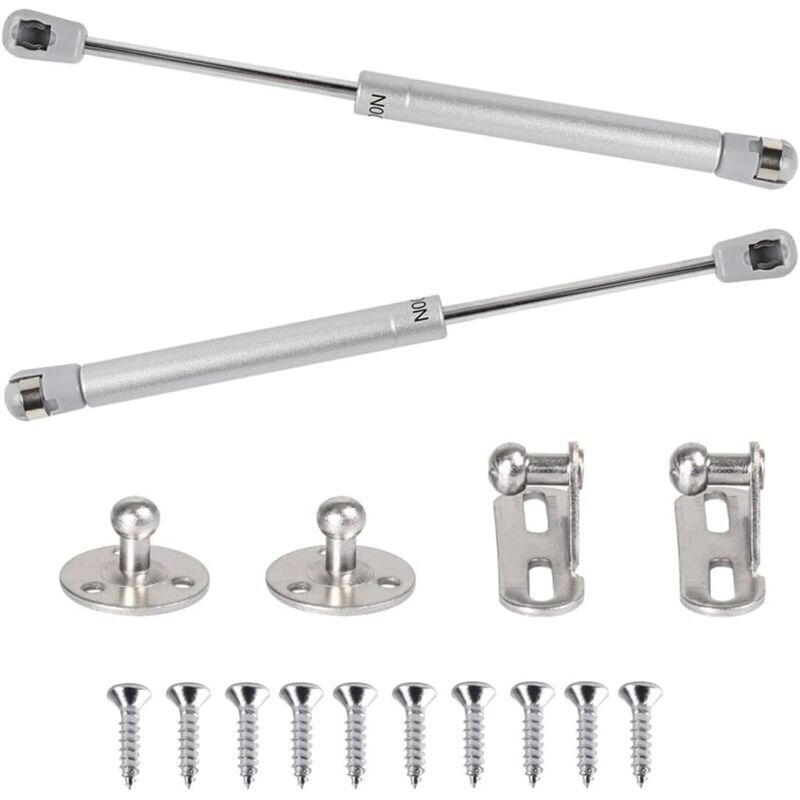 2pcs Ressort à Gaz 100N Vérins à Gaz Hydraulique Bras Pneumatique pour Levage Amortisseur à Gaz 90 Degres avec Vis Charnière Porte Placard pour