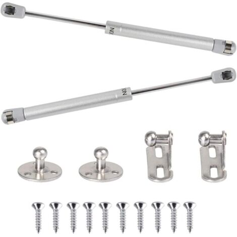 2pcs Ressort à Gaz 100N Vérins à Gaz Hydraulique Bras Pneumatique pour Levage Amortisseur à Gaz 90 Degres avec Vis Charnière Porte Placard pour Ouverture Douce Armoire Meuble Cuisine - 265mm