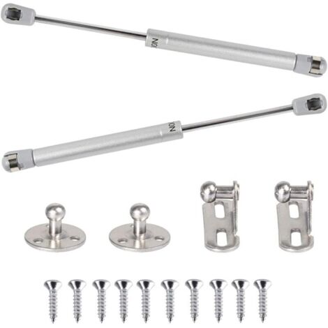 2pcs Ressort à Gaz 100N Vérins à Gaz Hydraulique Bras Pneumatique pour Levage Amortisseur à Gaz 90 Degres avec Vis Charnière Porte Placard pour Ouverture Douce Armoire Meuble Cuisine - 265mm--