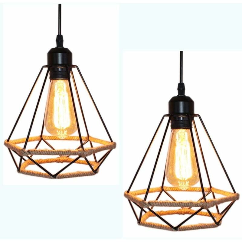 

2PCS Retro Vintage Lámparas de Colgar E27 Industrial Metal Pantallas de Iluminación Clásico Edison Iluminación,Moderna Lámpara de Techo para Loft
