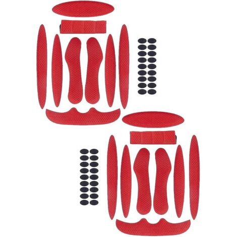 2pcs-rouge-27 Pices Casque Remplacement Mousse Universel, Coussinet De Casque De Vlo, Doubl De Casque En Protection , Absorbant Transpiration