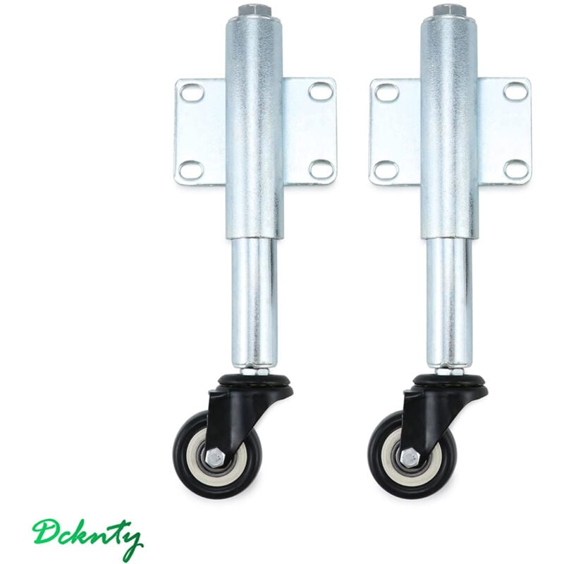 Paryou - 2Pcs Roulette Roulant avec Ressort, Roulettes pour Portails Lourds, Meuble et Chariot - Ø50 mm - Capacité de Charge 60 kg Chacun