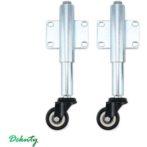 2Pcs Roulette Roulant avec Ressort, Roulettes pour Portails Lourds, Meuble et Chariot - Ø50 mm - Capacité de Charge 60 kg Chacun