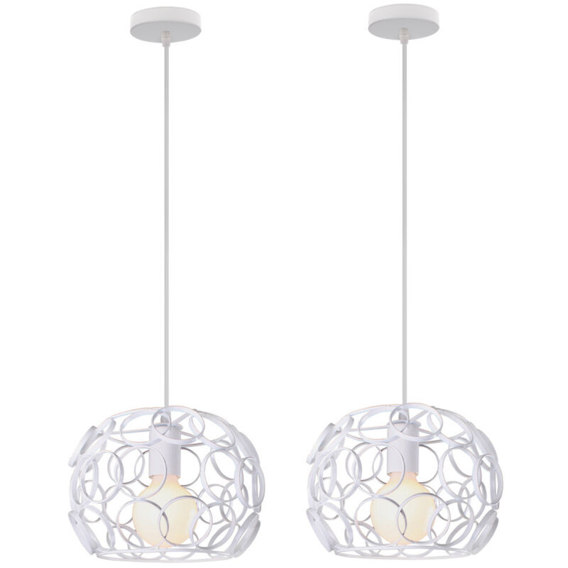 Image of 2PCS Round Cage Pendant Light Iron&hellip;