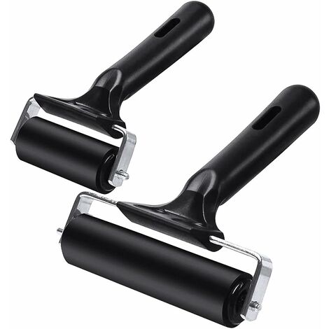 2pcs Rubber Roller Brayer Rollers Hard Rubber 4 And 2.2 Inch For Ink And  Stamping Texture Craft, Ideal Art Tools For Printmaking, Painting, Crafting