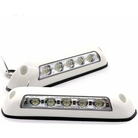 2Pcs RV LED Awning Lights 12V Waterproof LED Porch Lights Interior Wall Lamps for Caravan Motorhome Boat Yacht Trailer Trucks (lampes murales intérieures pour caravane, bateau, remorque)