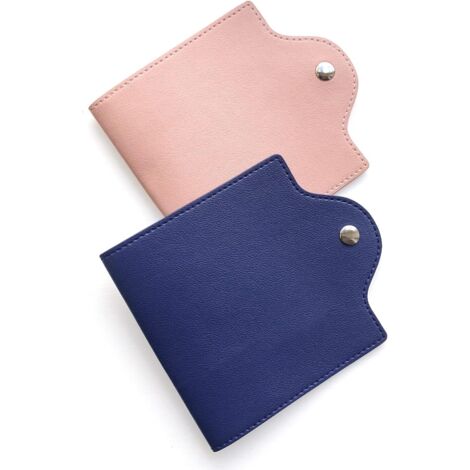 2Pcs sac de rangement portable en cuir (rose et bleu marine),