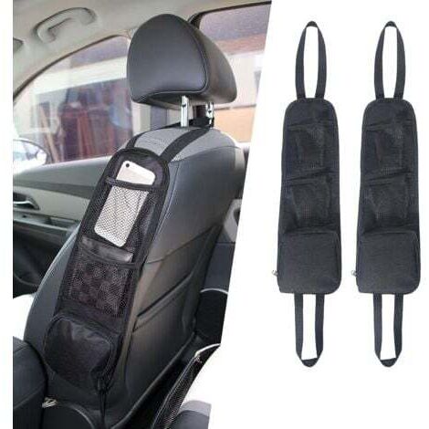 2pcs Sac de Rangement,Organisateur Latéral de Siège, Poche en Filet pour Tous les Sièges d'auto de Passager Avant pour Voitures, Camions