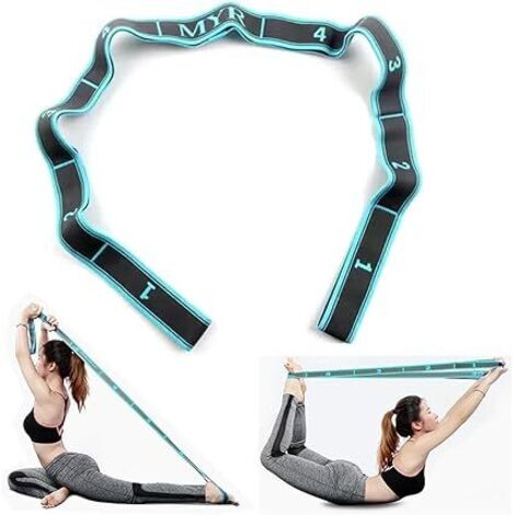 Sangle Yoga 2 Pièces - Bandes Élastiques Fitness Avec 8 Boucles Pour Étirements, Pilates Et Stretching
