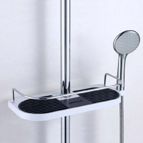 2PCS Sans Perçage Étagère de Douche pour Rail de Douche - Support D'organisateur de Salle de Bains pour le Shampooing, Adapte le Rail de 19mm - 25mm