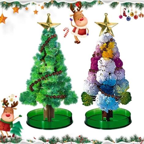 2PCS Sapin de Noel Decoration Noel Sapin de Noel Artificiel Mini Sapin de Noël d\'Arbre Magique DIY Arbre pour Interieur Table Fête