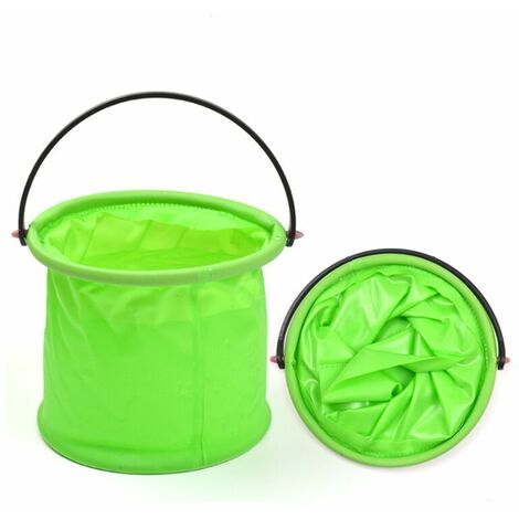 2pcs Seau pliant , seau de plage et de jeu pliable et peu encombrant, Ø13 cm,Vert