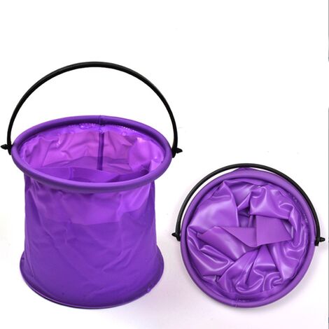 2pcs Seau pliant , seau de plage et de jeu pliable et peu encombrant, Ø13 cm,Violet