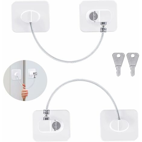 2PCS Securite Fenetre Enfant Protection Fenetre Enfant Blanc Avec Adhésif Puissant Sans Percer Kit Securite Maison pour Fenêtres Blocs Portes Tiroirs..